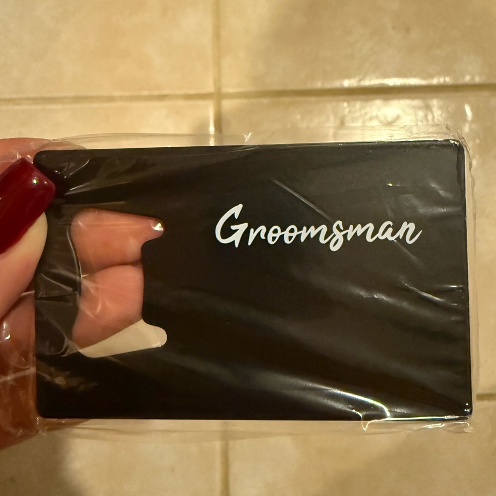 Black Groomsmen/Groom Wallet Bottle Opener